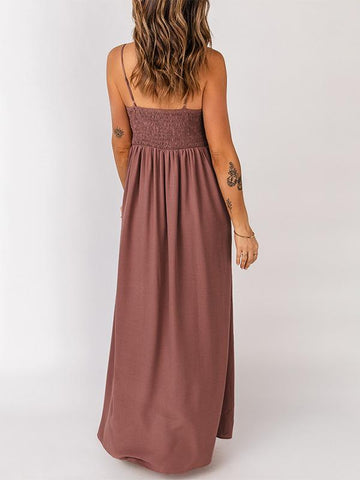 Straps V-neck High Waist Lace Chiffon Prom Dress